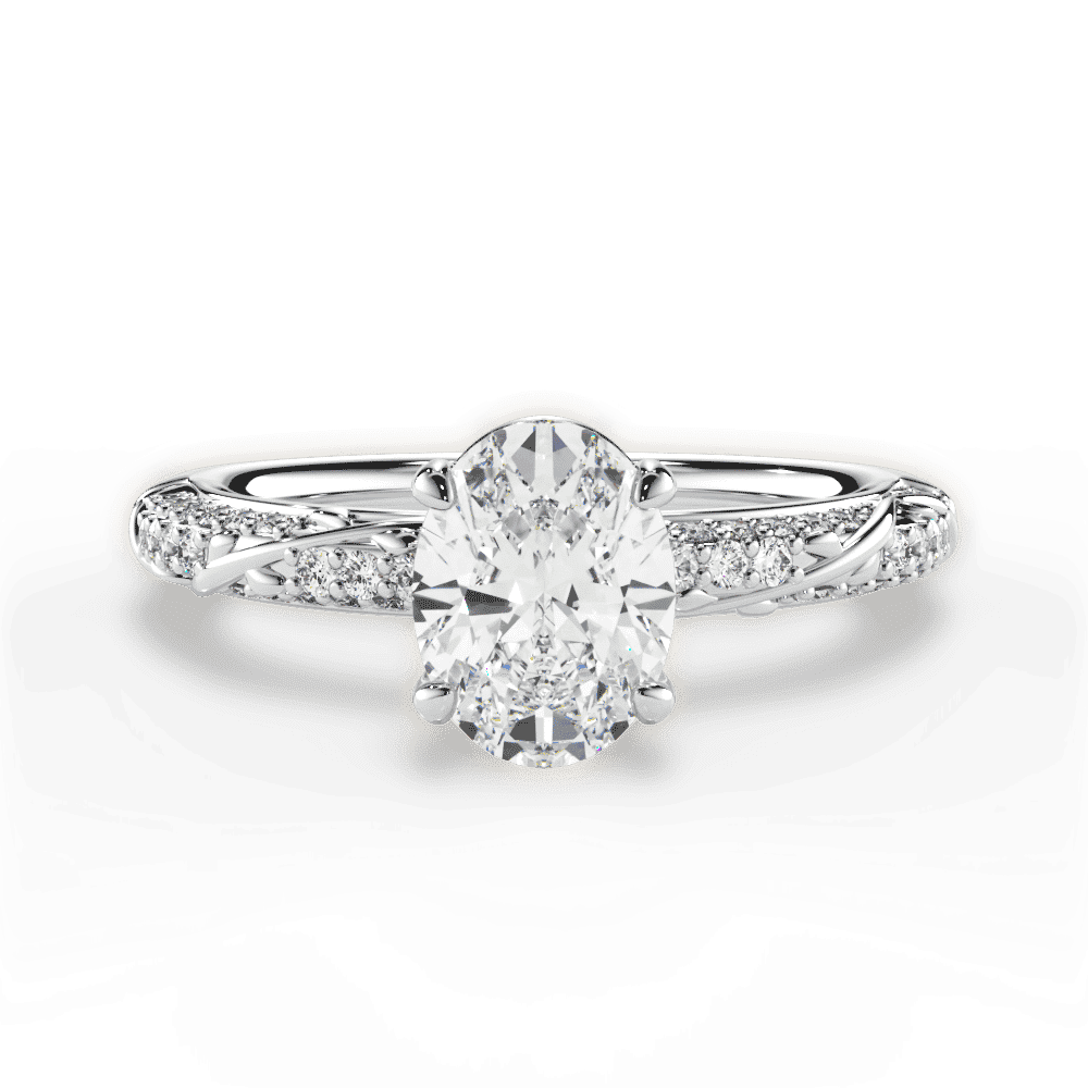 14kt White Gold/18kt White Gold/Platinum/oval/top