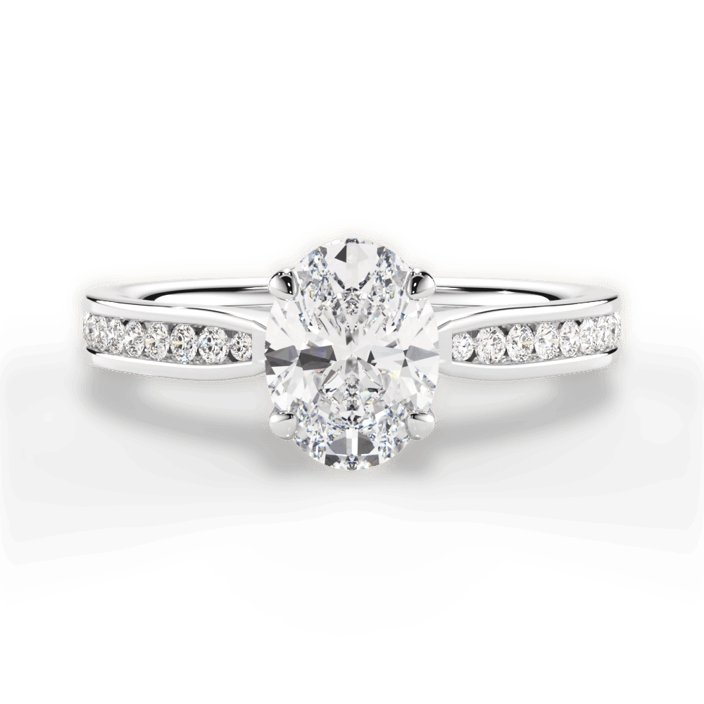 14kt White Gold/18kt White Gold/Platinum/oval/top