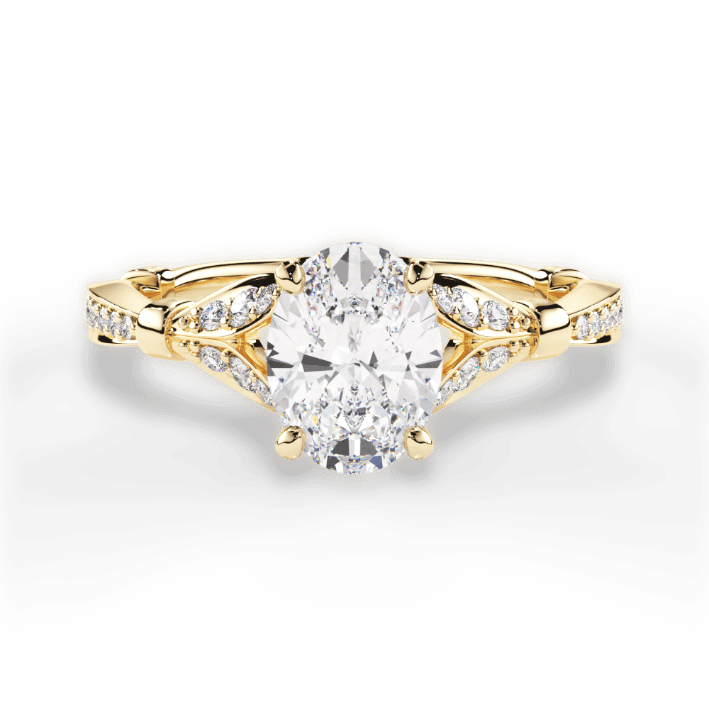 14kt Yellow Gold/18kt Yellow Gold/oval/top