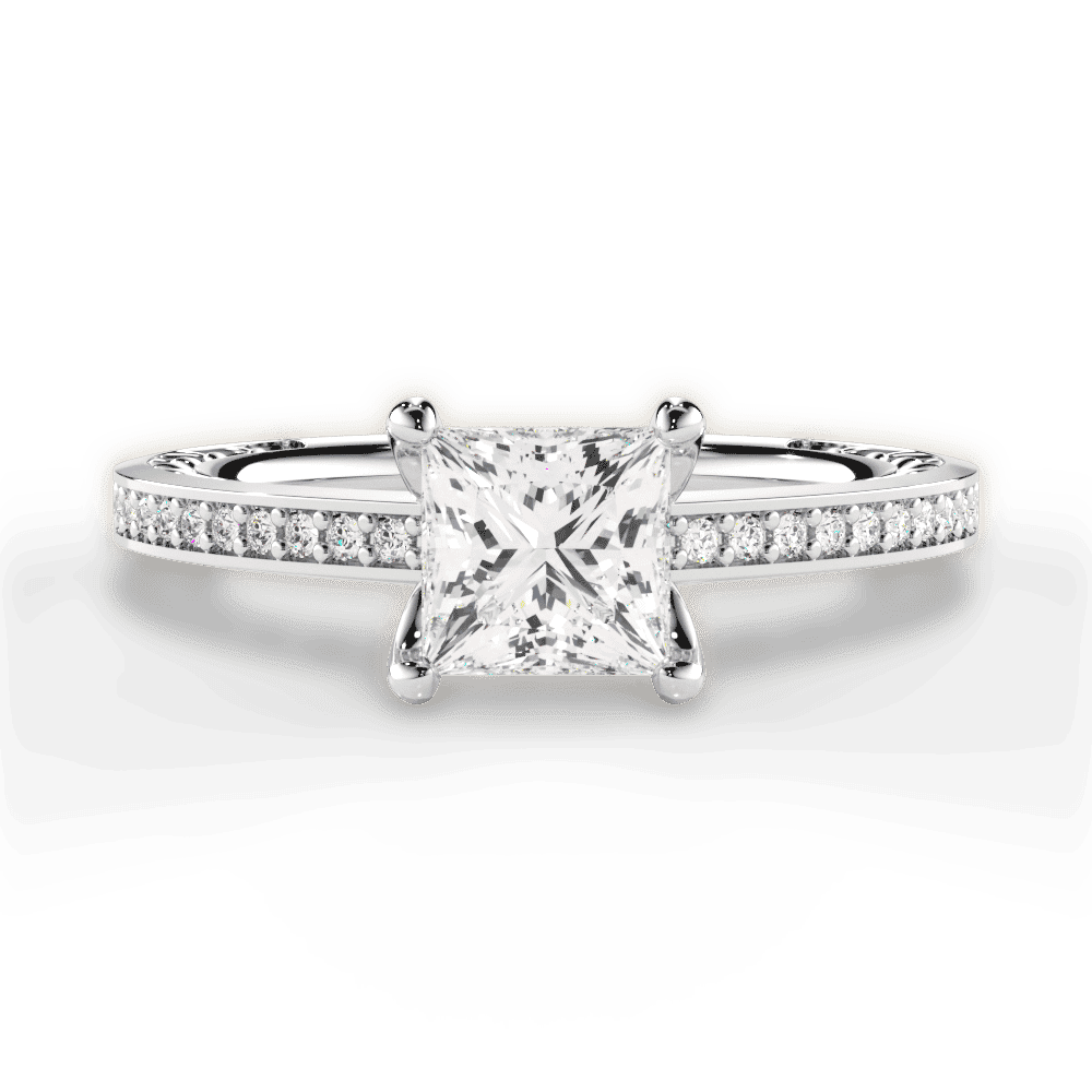 14kt White Gold/18kt White Gold/Platinum/princess/top