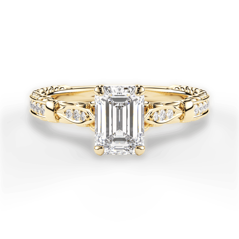 14kt Yellow Gold/18kt Yellow Gold/emerald/top