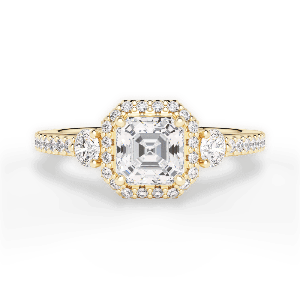 14kt Yellow Gold/18kt Yellow Gold/asscher/top