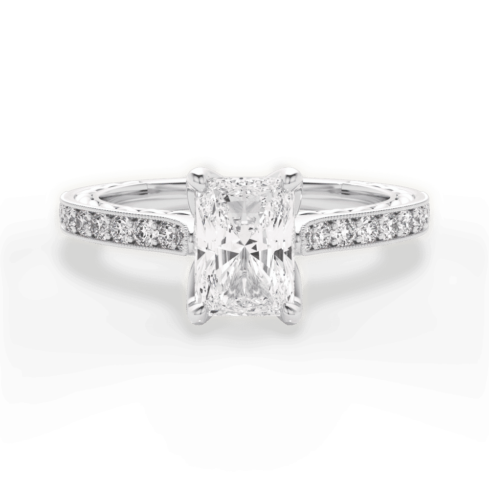 14kt White Gold/18kt White Gold/Platinum/radiant/top