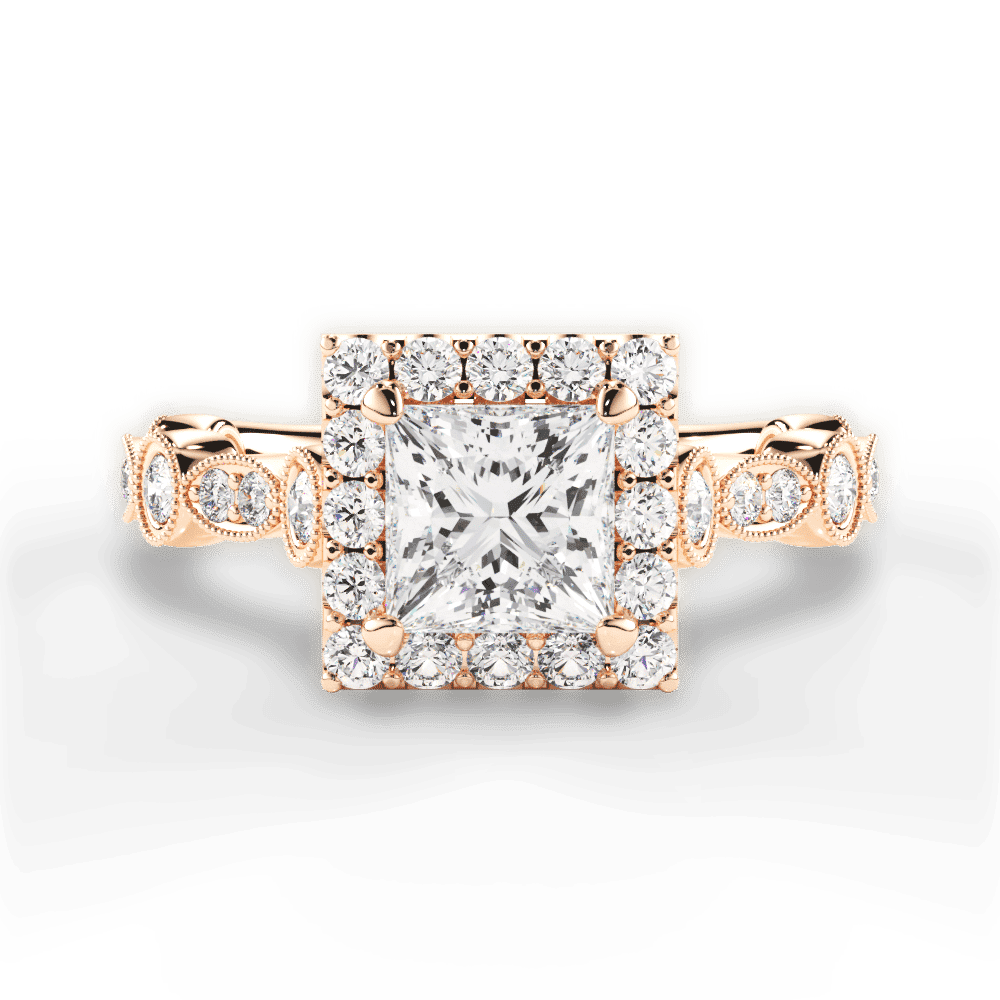 14kt Rose Gold/18kt Rose Gold/princess/top