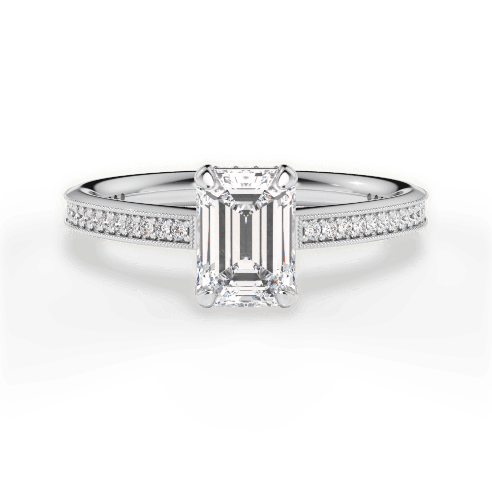 14kt White Gold/18kt White Gold/Platinum/emerald/top
