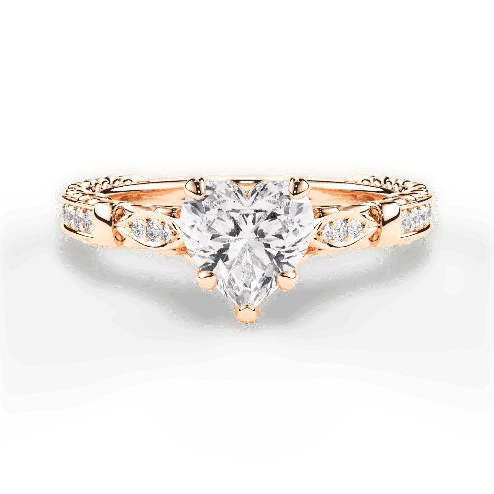 14kt Rose Gold/18kt Rose Gold/heart/top