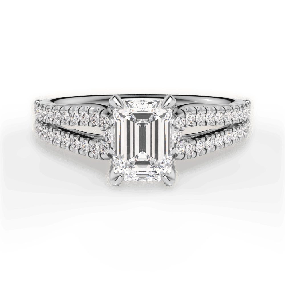 14kt White Gold/18kt White Gold/Platinum/emerald/top