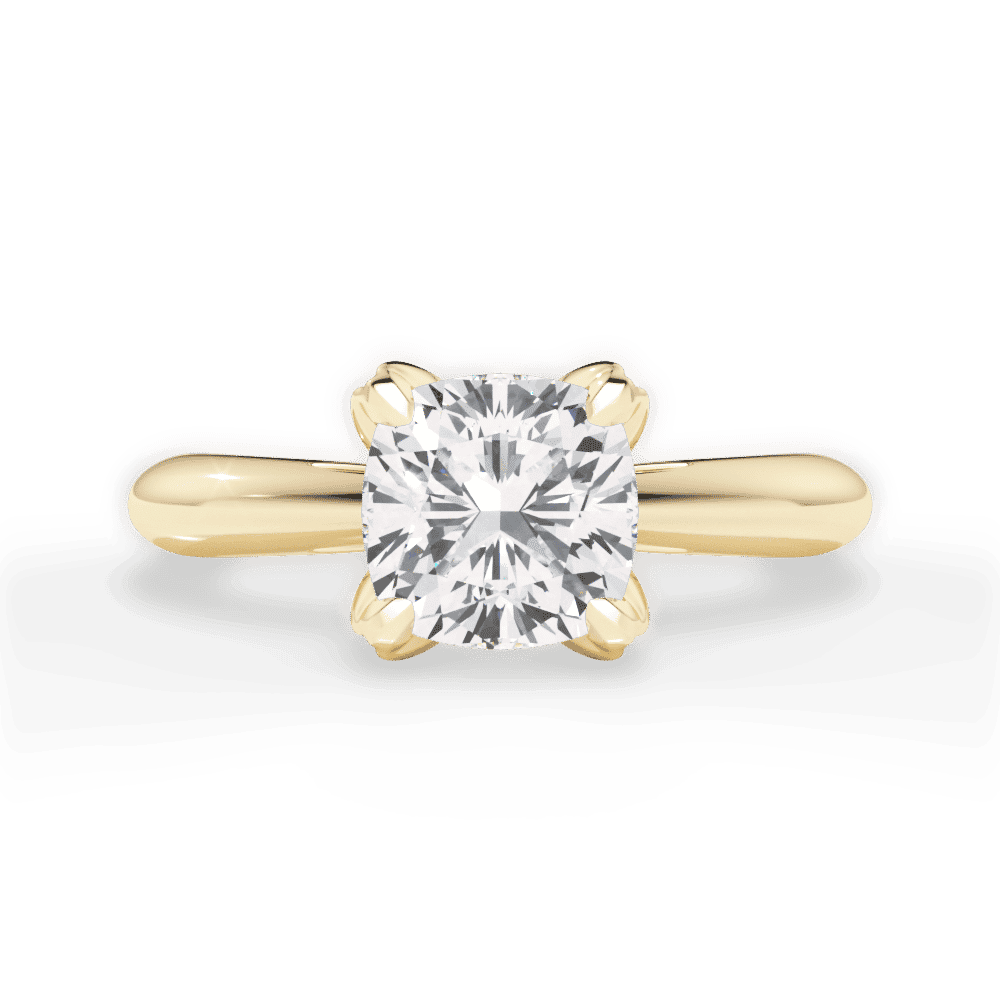 14kt Yellow Gold/18kt Yellow Gold/cushion/top