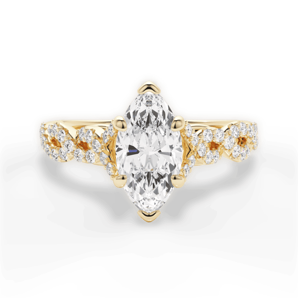 14kt Yellow Gold/18kt Yellow Gold/marquise/top
