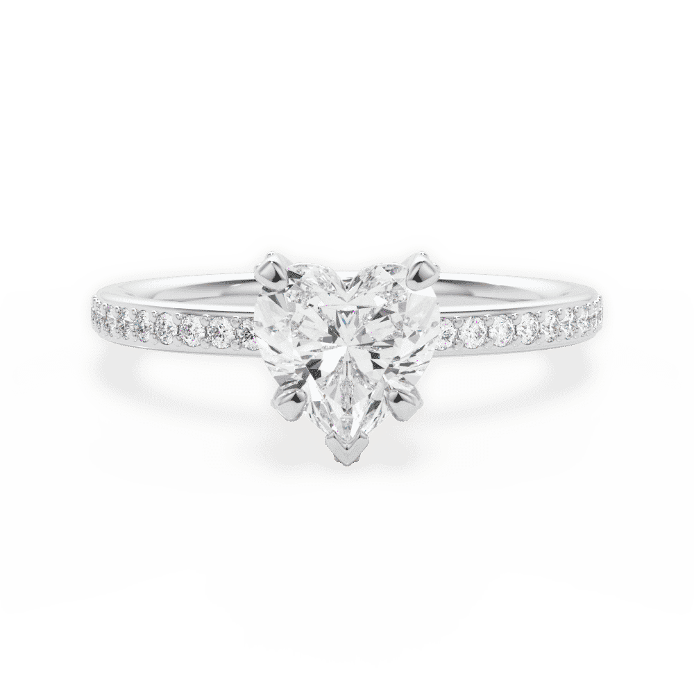 14kt White Gold/18kt White Gold/Platinum/heart/top