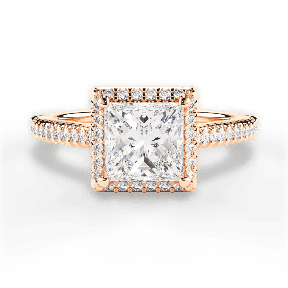 14kt Rose Gold/18kt Rose Gold/princess/top