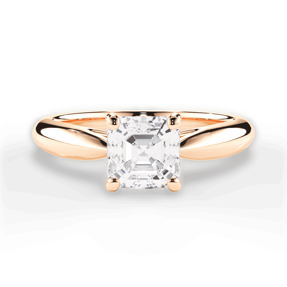 14kt Rose Gold/18kt Rose Gold/asscher/top