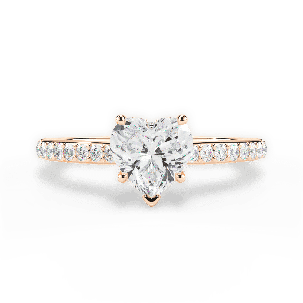 14kt Rose Gold/18kt Rose Gold/heart/top