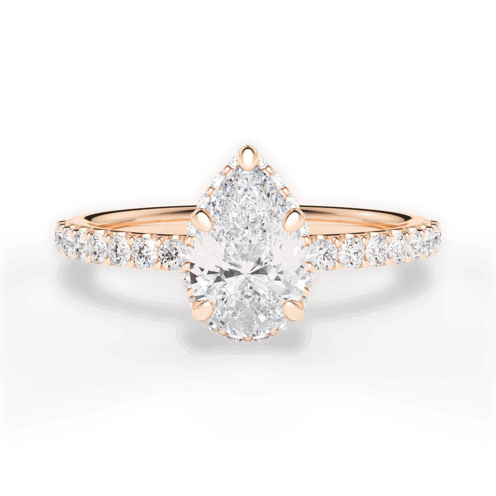 14kt Rose Gold/18kt Rose Gold/pear/top