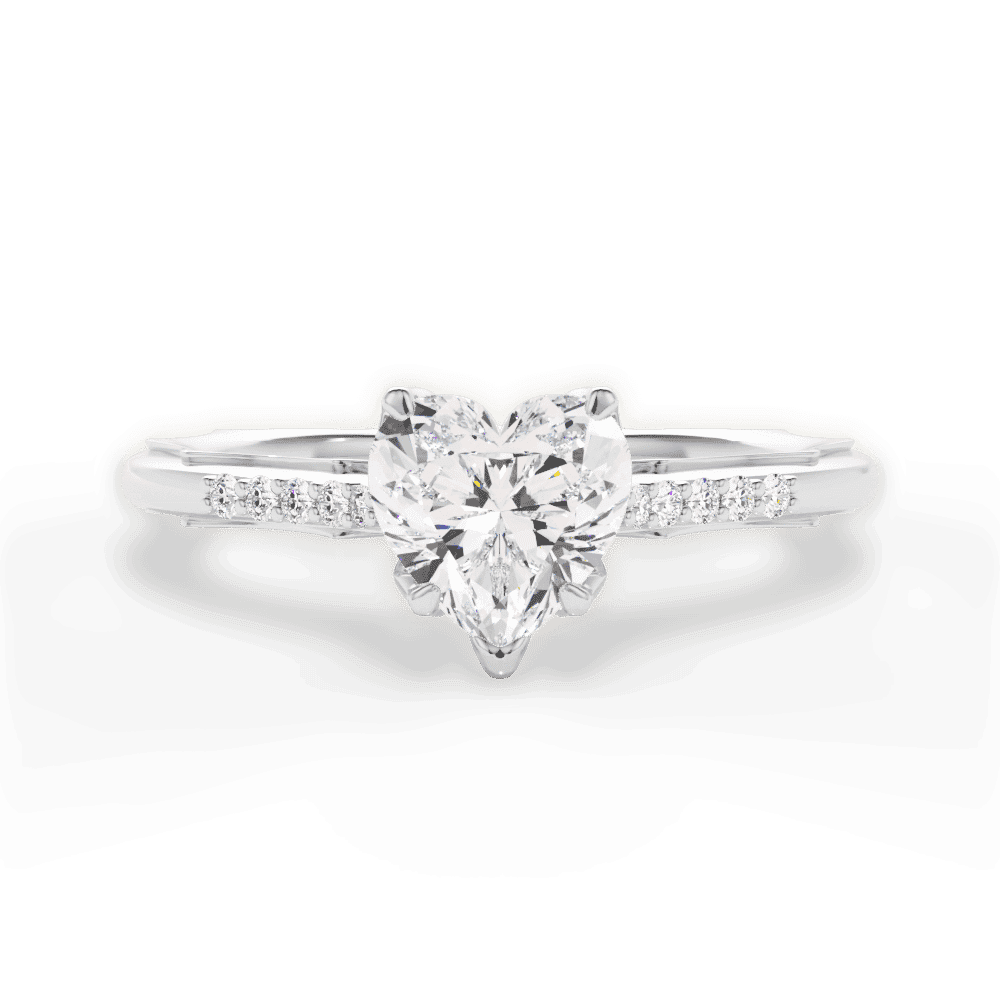 14kt White Gold/18kt White Gold/Platinum/heart/top