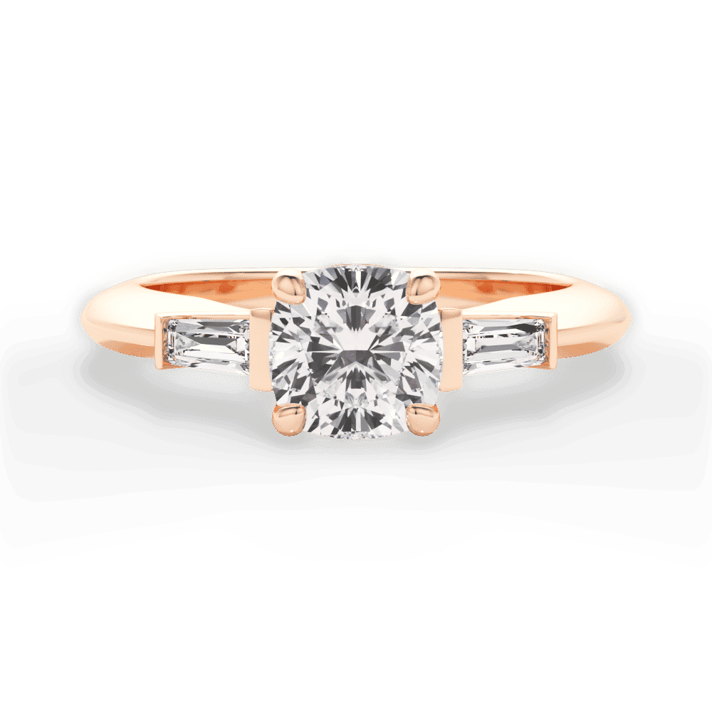 14kt Rose Gold/18kt Rose Gold/cushion/top