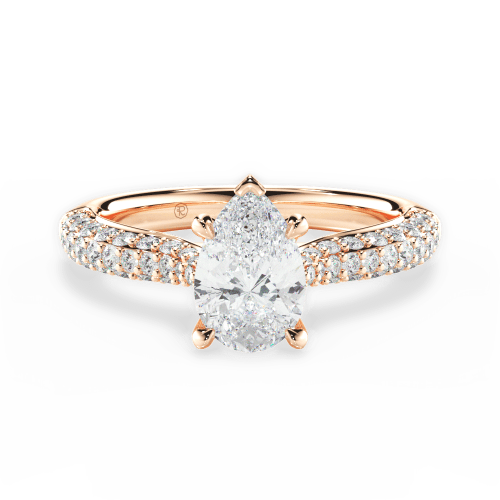 14kt Rose Gold/18kt Rose Gold/pear/top