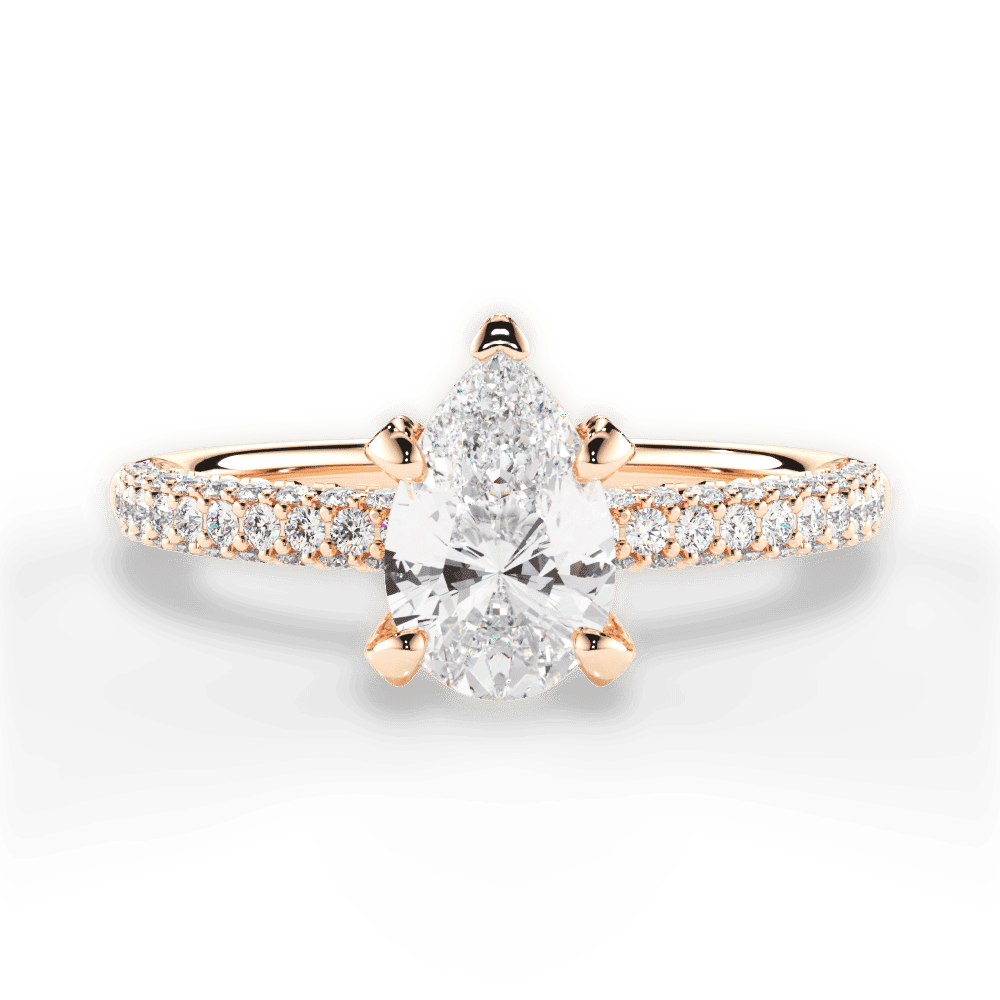 14kt Rose Gold/18kt Rose Gold/pear/top