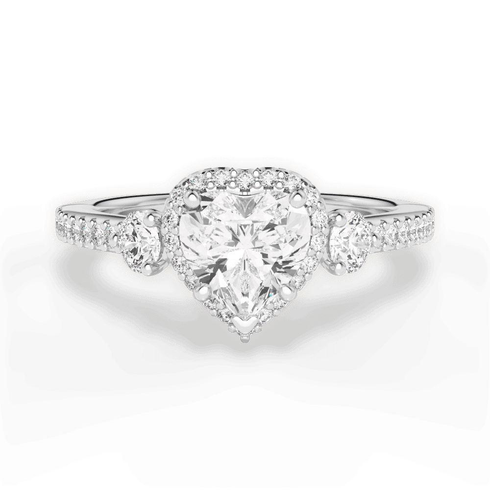 14kt White Gold/18kt White Gold/Platinum/heart/top