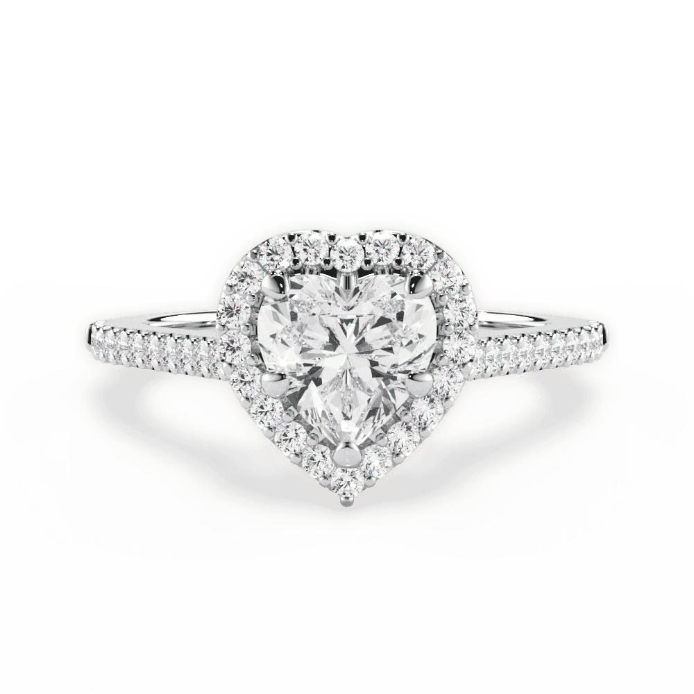 14kt White Gold/18kt White Gold/Platinum/heart/top