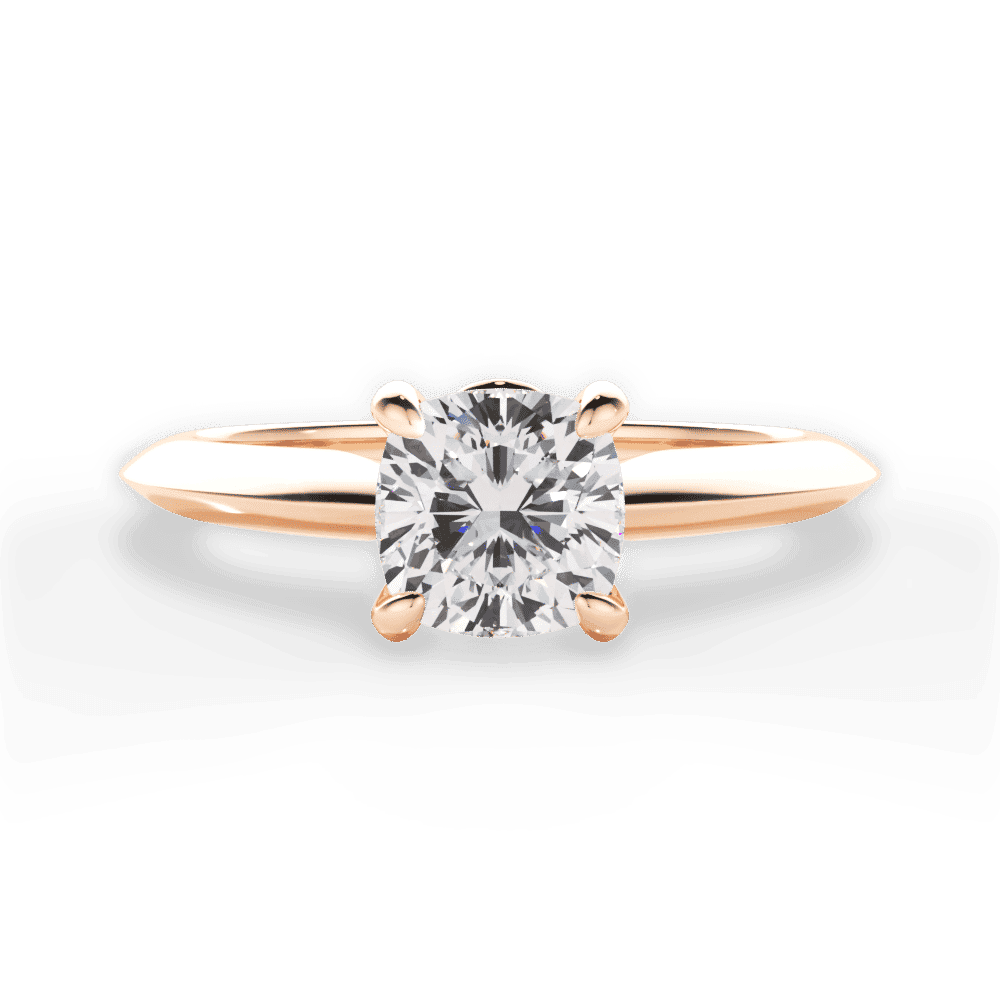 14kt Rose Gold/18kt Rose Gold/cushion/top