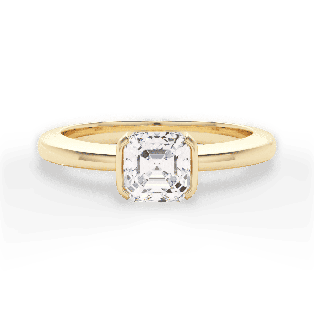 14kt Yellow Gold/18kt Yellow Gold/asscher/top