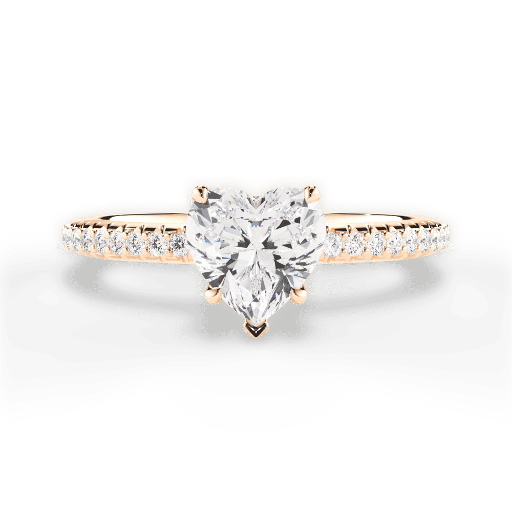 14kt Rose Gold/18kt Rose Gold/heart/top