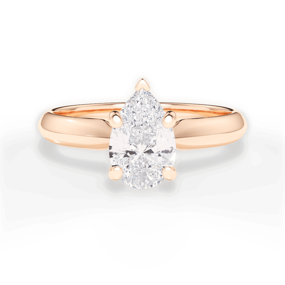 14kt Rose Gold/18kt Rose Gold/pear/top