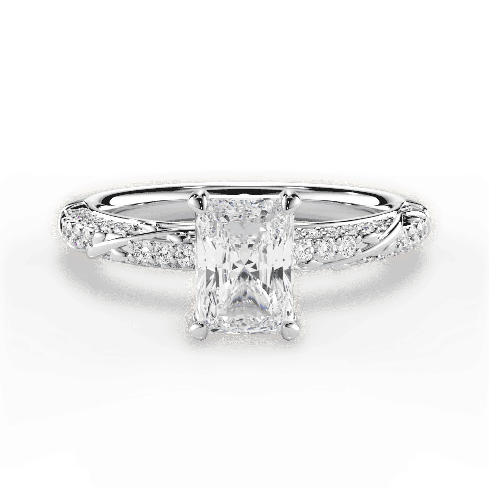 14kt White Gold/18kt White Gold/Platinum/radiant/top