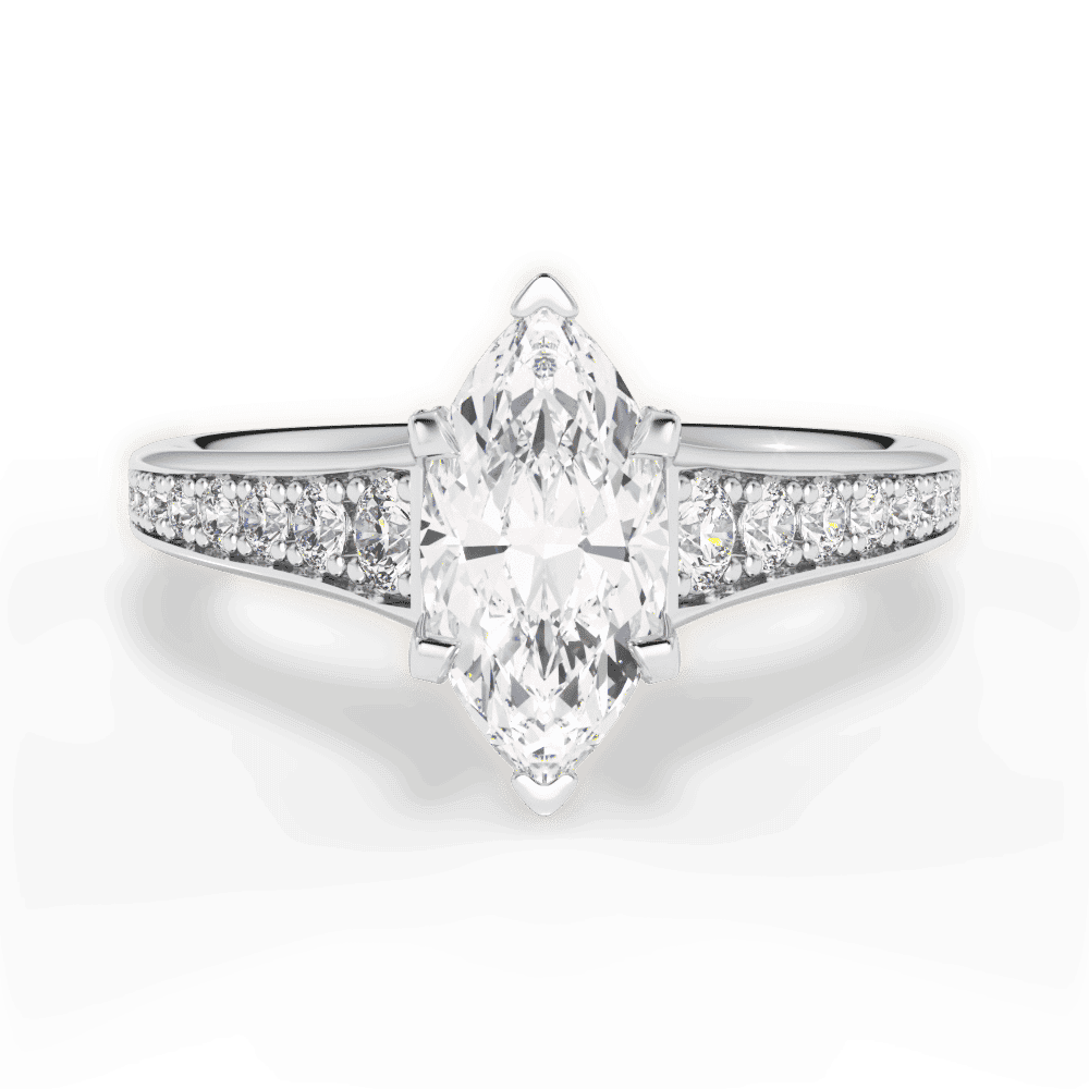 14kt White Gold/18kt White Gold/Platinum/marquise/top