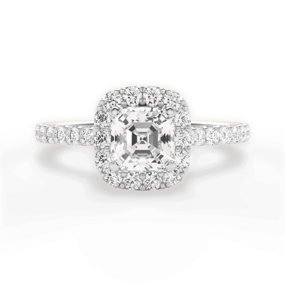 14kt White Gold/18kt White Gold/Platinum/asscher/top