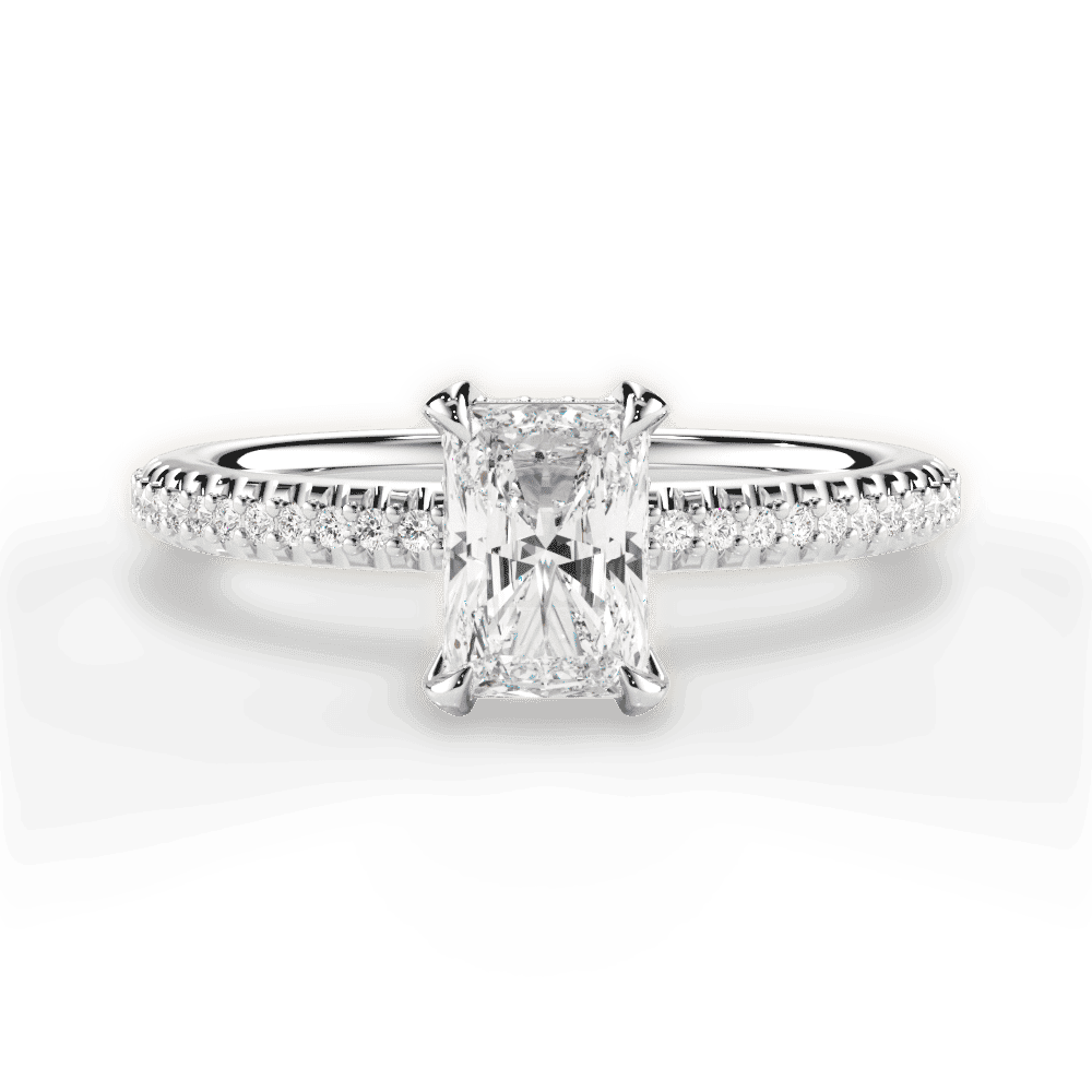 14kt White Gold/18kt White Gold/Platinum/radiant/top