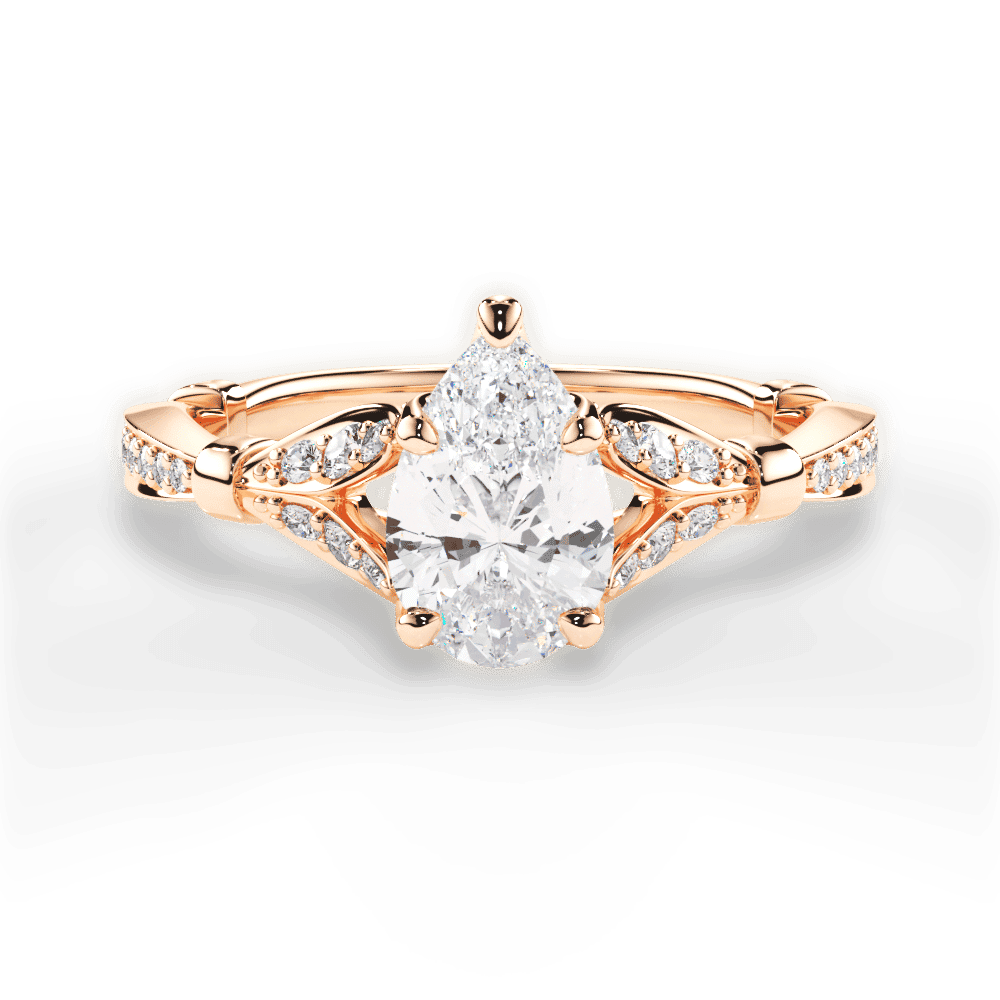 14kt Rose Gold/18kt Rose Gold/pear/top