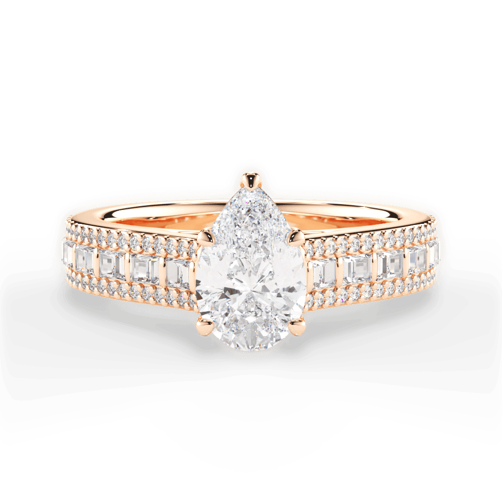 14kt Rose Gold/18kt Rose Gold/pear/top