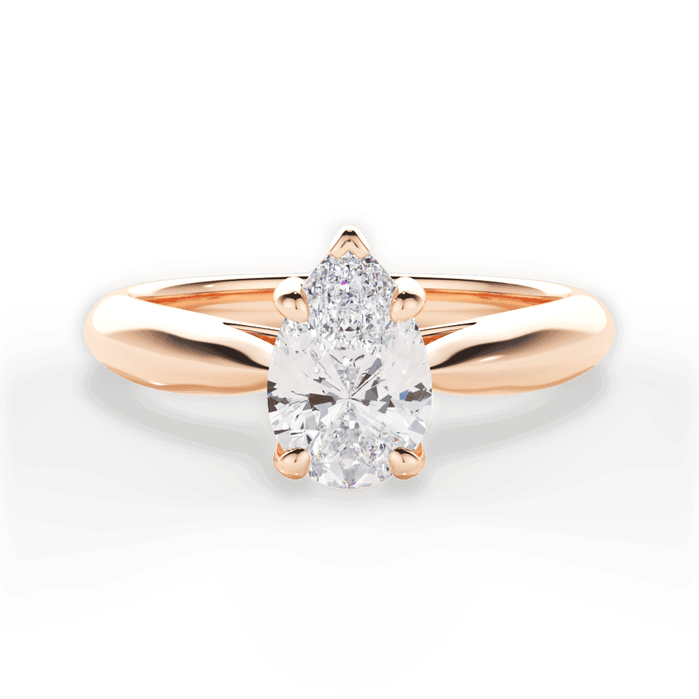 14kt Rose Gold/18kt Rose Gold/pear/top