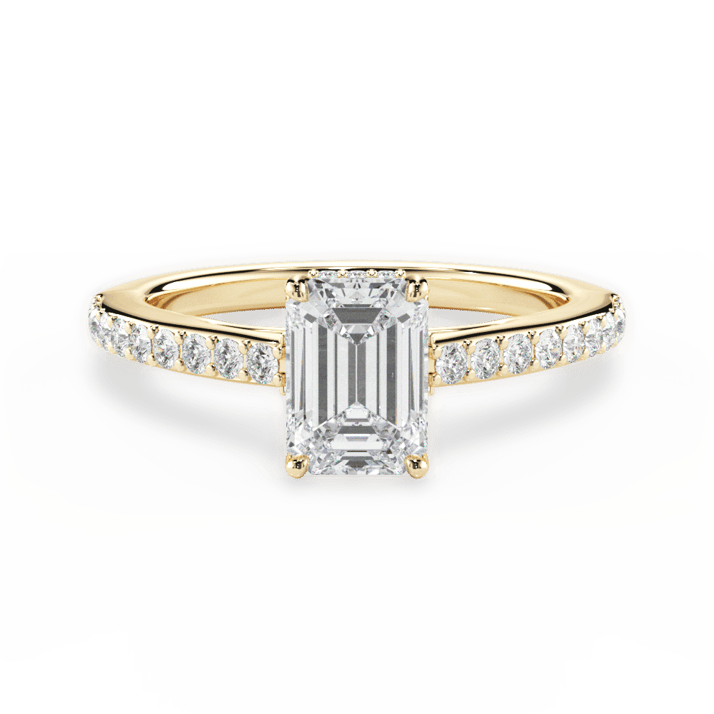 14kt Yellow Gold/18kt Yellow Gold/emerald/top