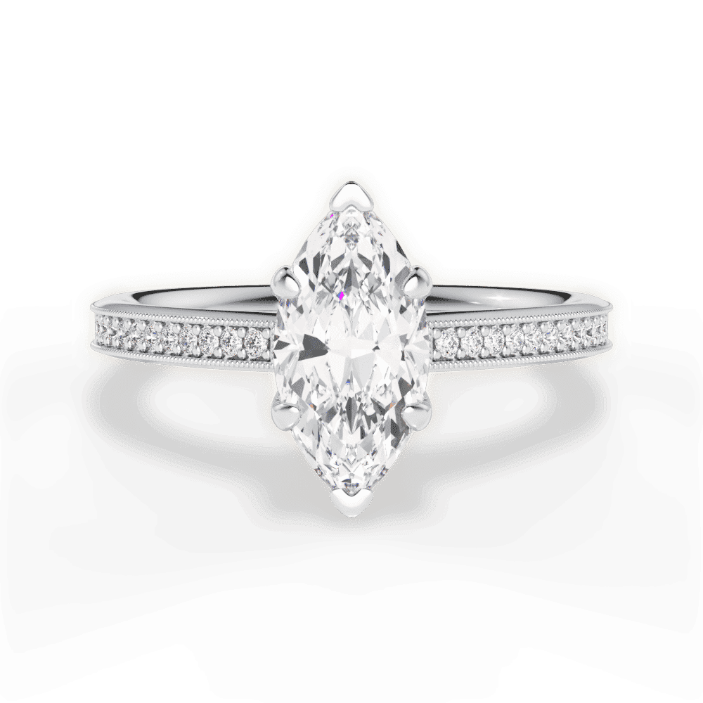 14kt White Gold/18kt White Gold/Platinum/marquise/top