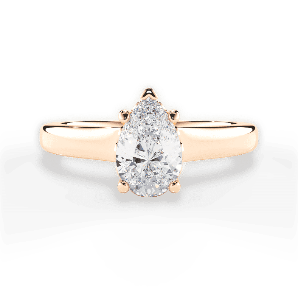 14kt Rose Gold/18kt Rose Gold/pear/top