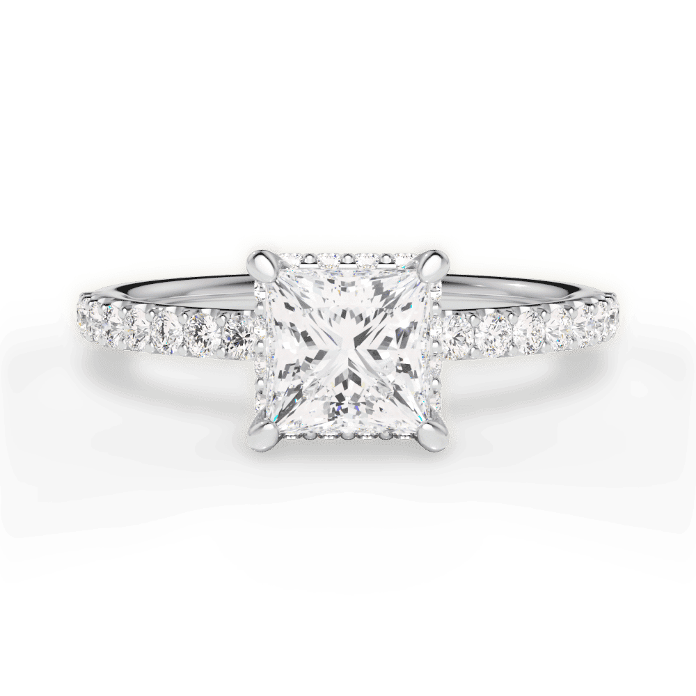 14kt White Gold/18kt White Gold/Platinum/princess/top