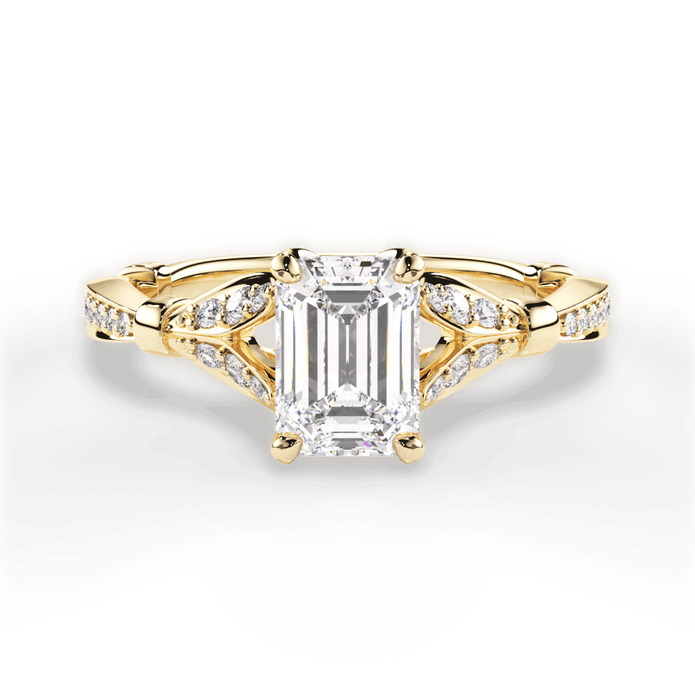 14kt Yellow Gold/18kt Yellow Gold/emerald/top