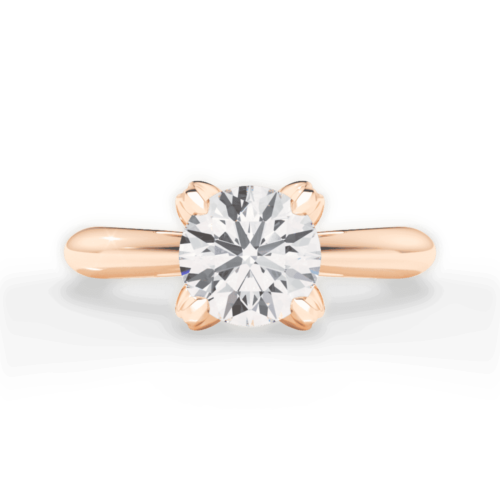 14kt Rose Gold/18kt Rose Gold/round/top