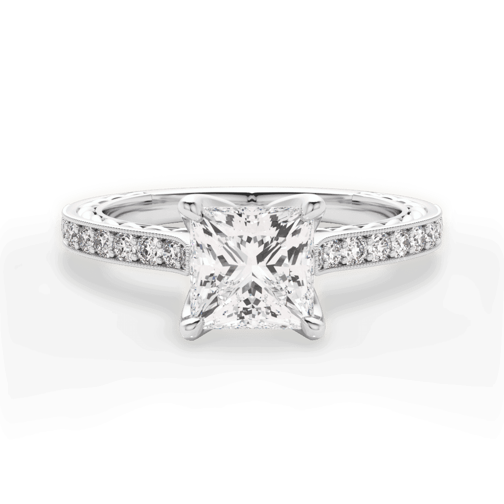 14kt White Gold/18kt White Gold/Platinum/princess/top