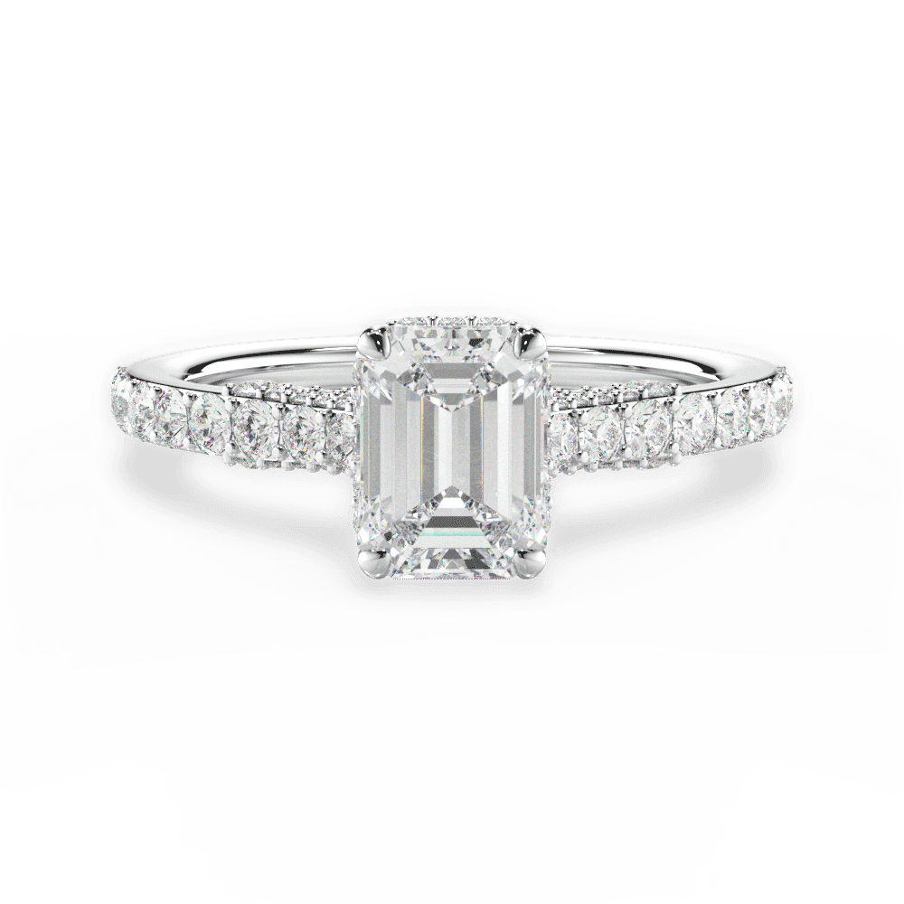14kt White Gold/18kt White Gold/Platinum/emerald/top