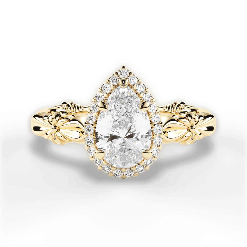 14kt Yellow Gold/18kt Yellow Gold/pear/top