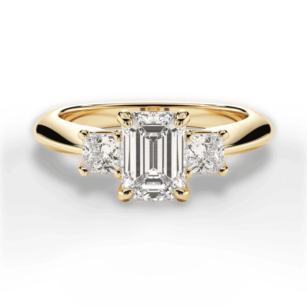 14kt Yellow Gold/18kt Yellow Gold/emerald/top