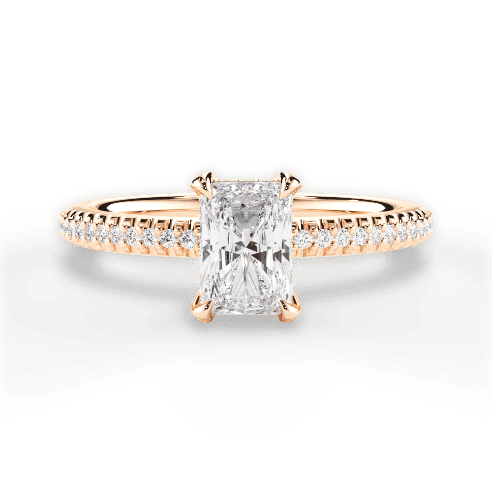 14kt Rose Gold/18kt Rose Gold/radiant/top