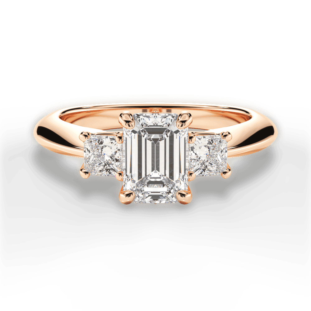 14kt Rose Gold/18kt Rose Gold/emerald/top