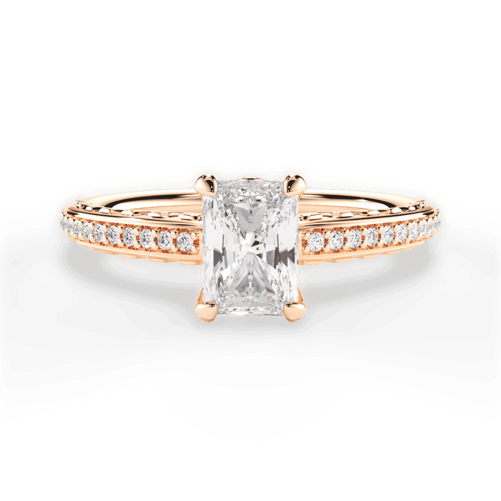 14kt Rose Gold/18kt Rose Gold/radiant/top