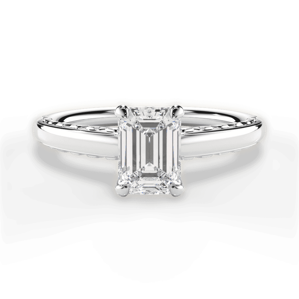 14kt White Gold/18kt White Gold/Platinum/emerald/top