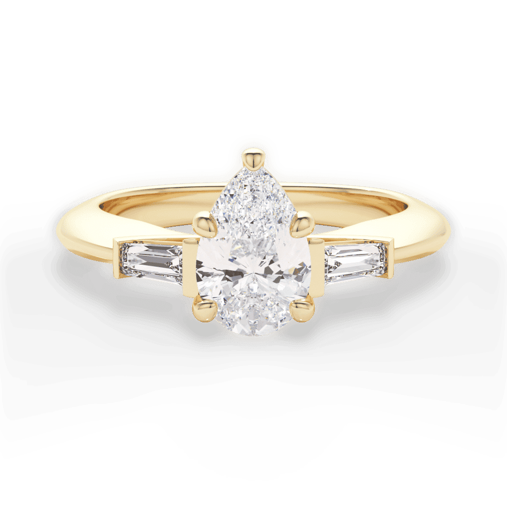 14kt Yellow Gold/18kt Yellow Gold/pear/top